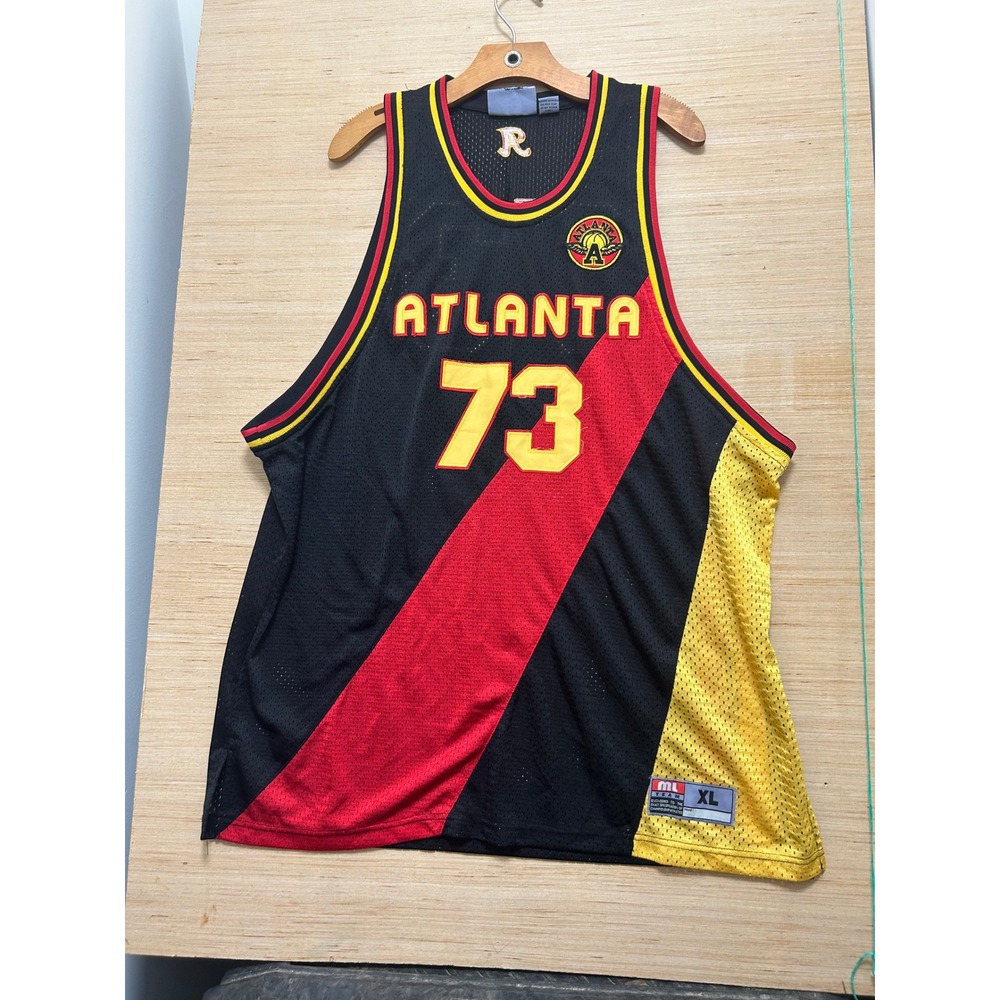 Atlanta Hawks Basketball Jersey #73 Black Yellow Mens‎ XL Regal Wear